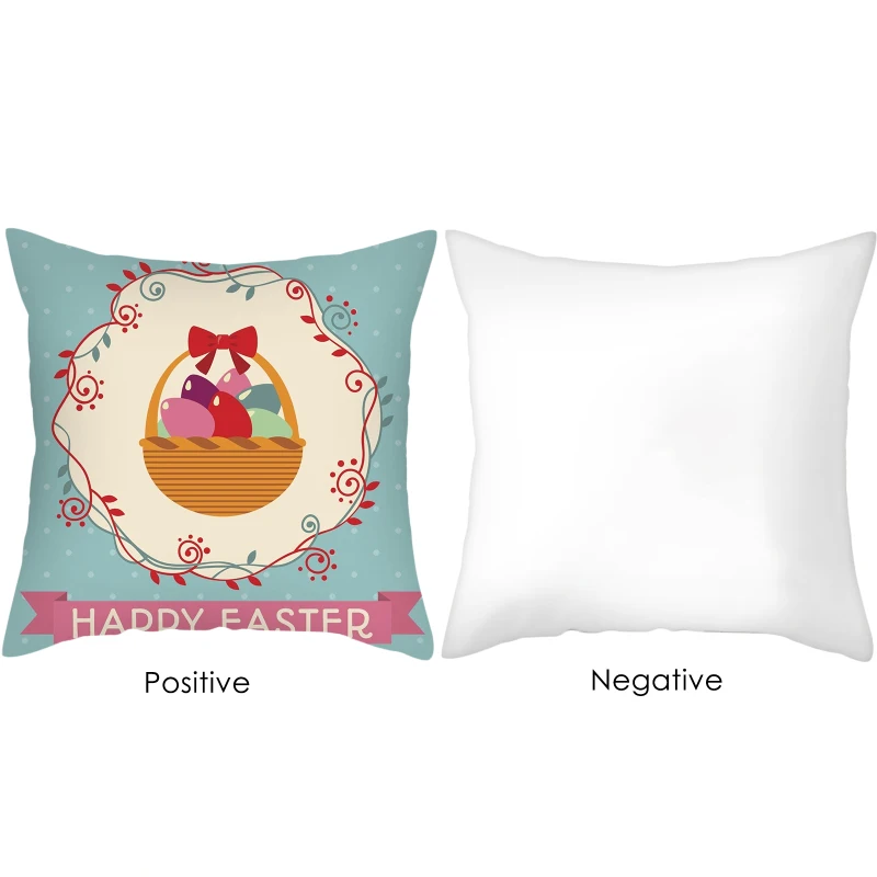 

45x45cm Eggs Easter Cushion Cover Happy Easter Decorations For Home Sofa Throw Pillows Easter Party Pillow Case Almofada