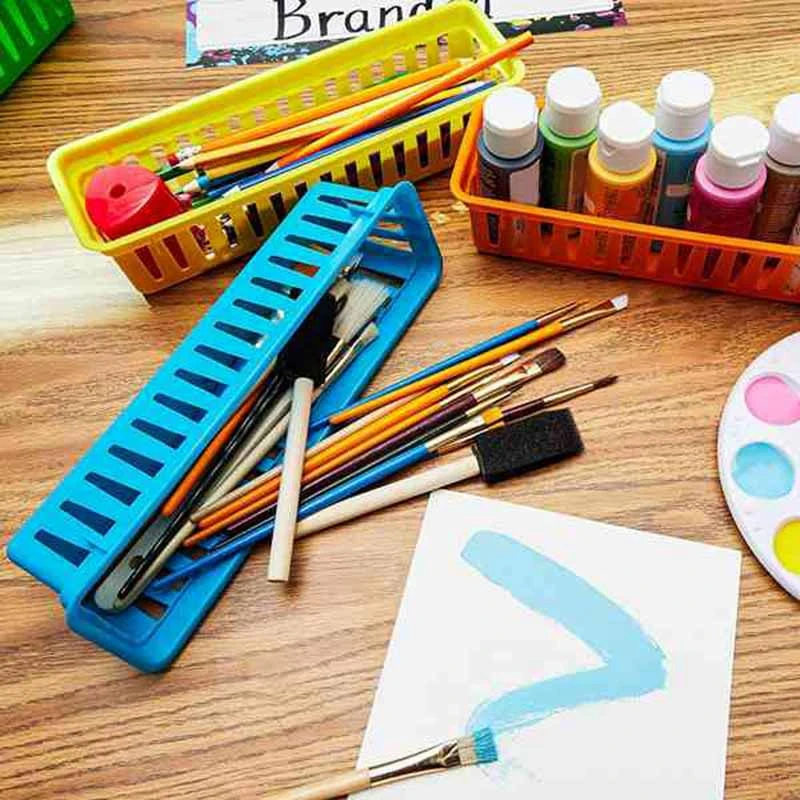 Classroom Pencil Organizer Basket Or Crayon Variety Colors Random (10 Pack) | Спорт и развлечения