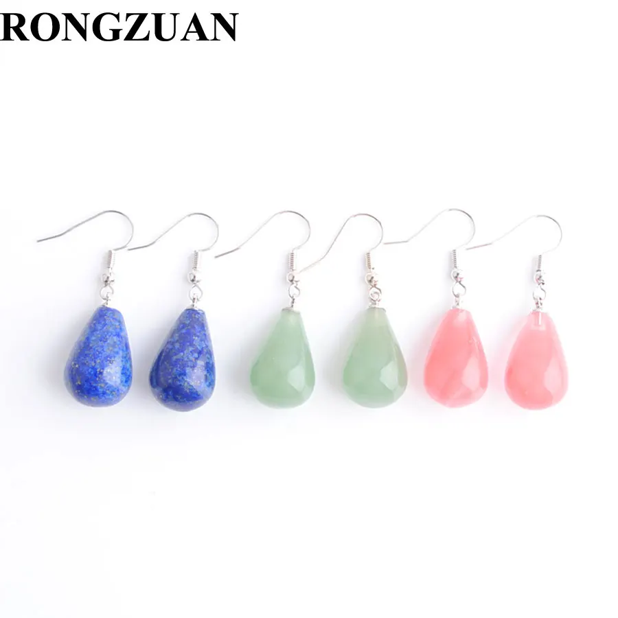 Для женщин Висячие серьги с природным драгоценным камнем слеза шарик Рейки