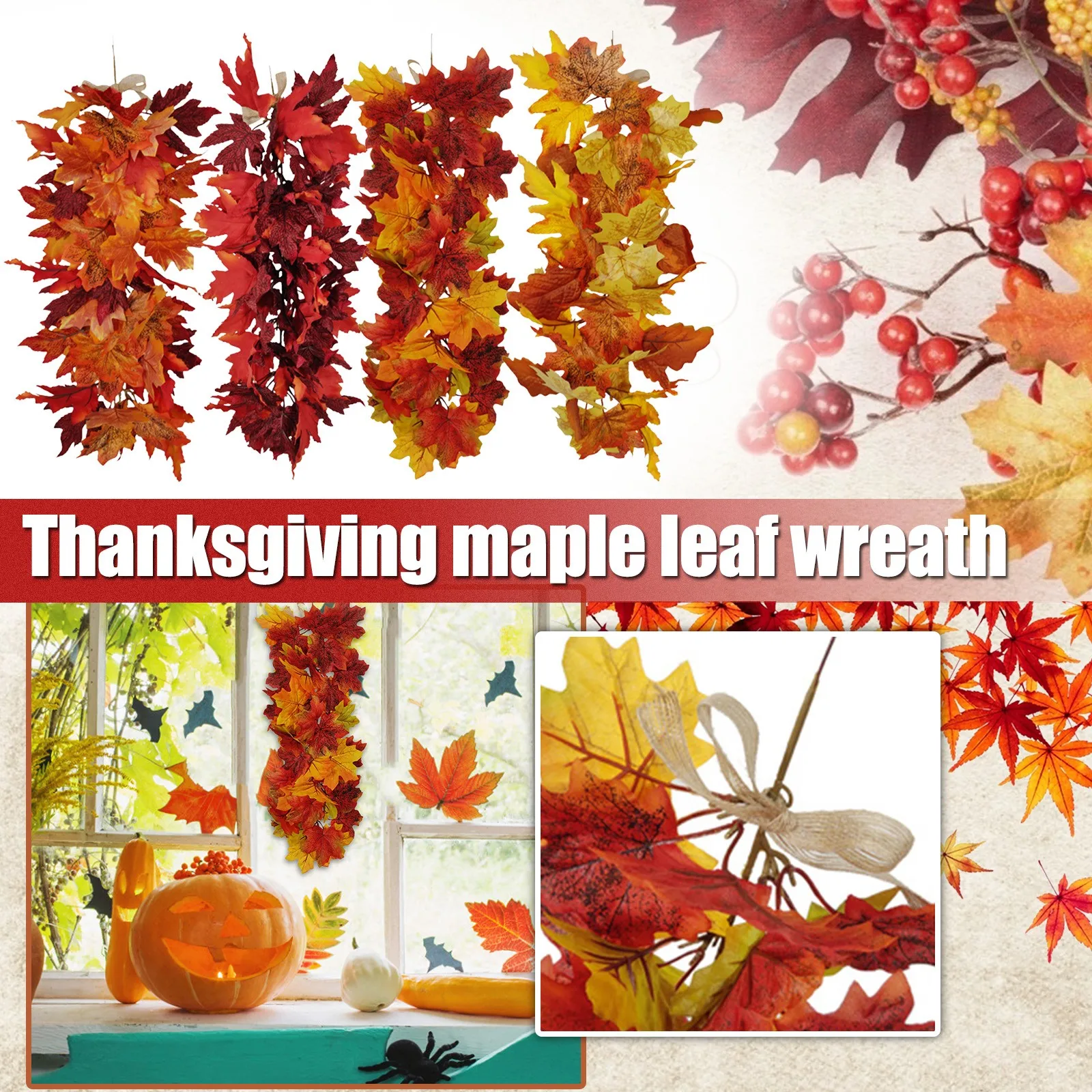 Имитация кленового листа украшение для двери настенное искусственная гирлянда