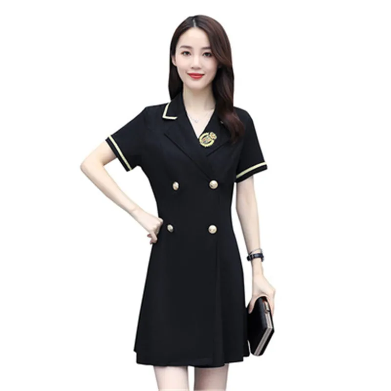 Летнее Новое корейское платье для женщин тонкое с коротким рукавом женское