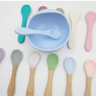 Силиконовая детская ложка, без БФА, конфетных цветов, детское питание, безопасная Осенняя безопасная ложка, посуда