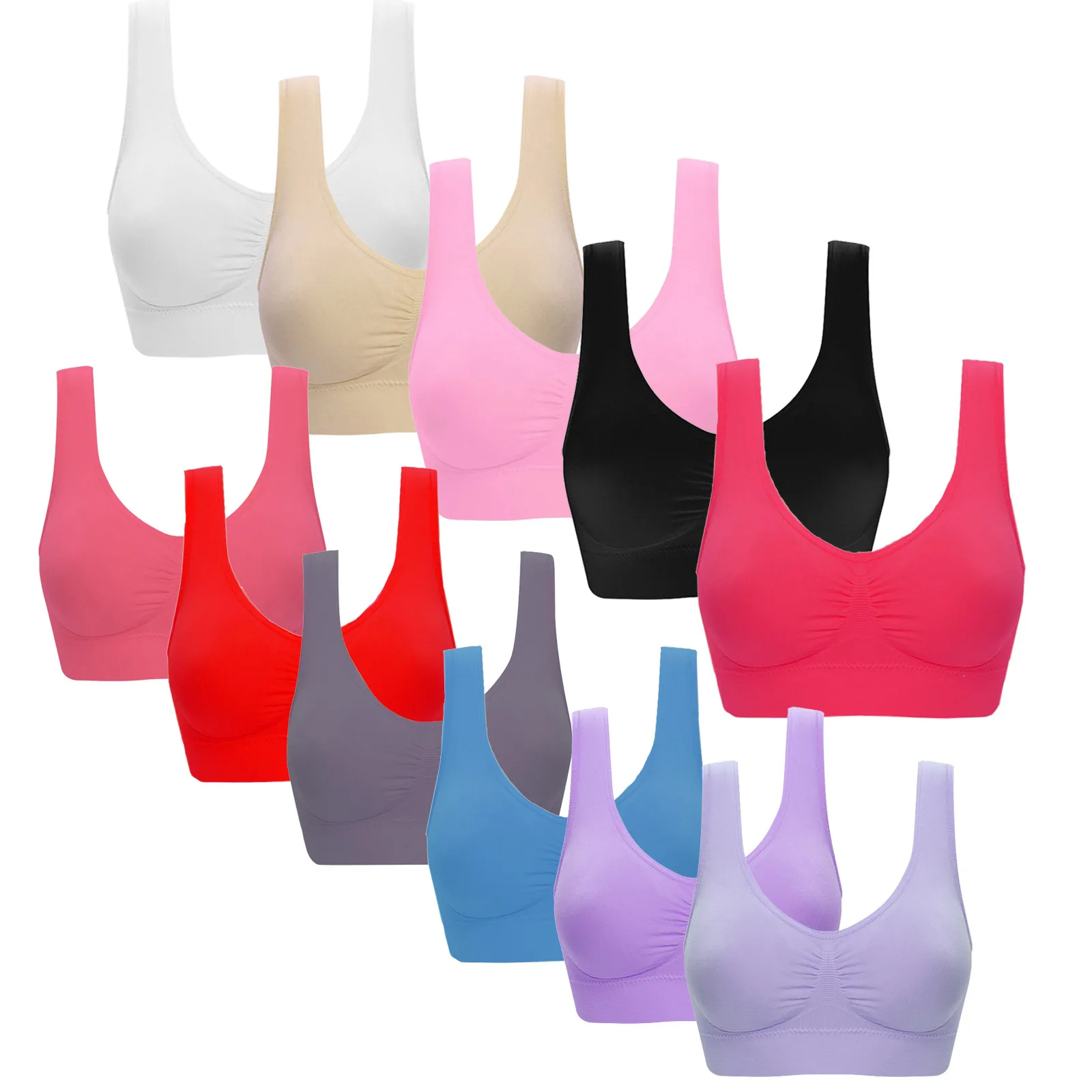 

Sports Bra For Women Plus Size Fashion Double Sling Vest Underwear Ladies Sling Movement Short Tank Tops Sport Vest Lingerie