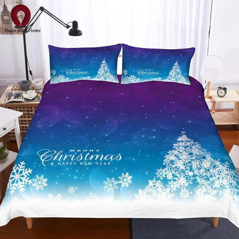 3D Christmas Bedding Set White Snowman Red Hat Festive Quilt Pillow Gift Free Shipping | Дом и сад