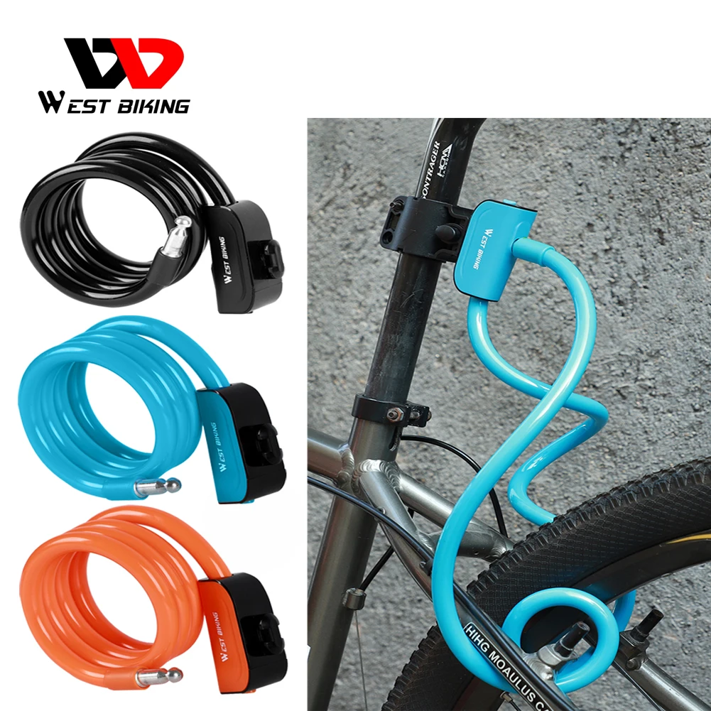 1 2 м кабель замок Противоугонный велосипедный мотоцикла Велоспорт для WEST BIKING