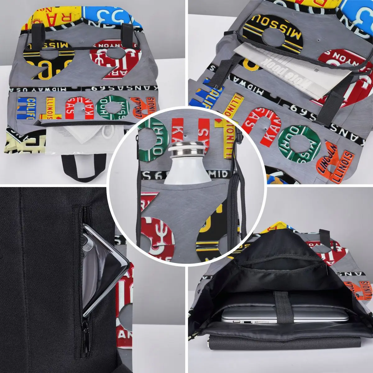 Route 66 Highway Road Sign License Plate Art Backpack for Girls Boys Travel RucksackBackpacks Teenage school bag | Багаж и сумки