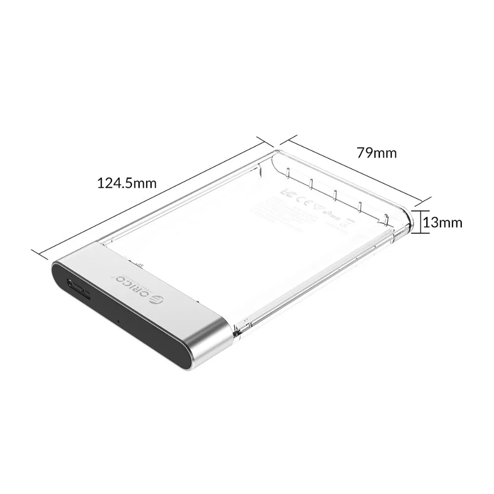 ORICO HDD Case 2.5 inch Transparent Box USB3.0 HDD Enclosure Micro-B SATA to USB 3.0 Hard Disk Case 6Gbps Support 4TB UASP Case