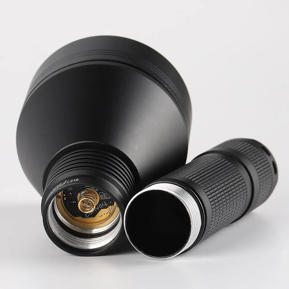 저렴한 호송 L21B LED 손전등 CREE XHP35 HI TTactical 손전등 21700 배터리 자기 방어 캠핑에 대 한