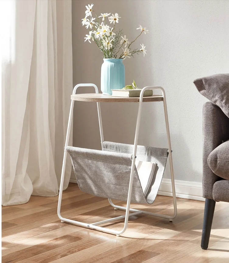 

Round Double Layer Coffee Tables Nordic Style Sofa Side Table Bedside Desk Living Room Bedroom Furniture Decor Storage Shelf