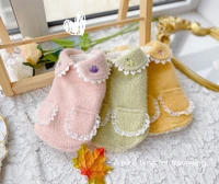 handmade dog clothes pet sweater coat cute col claudine thick lining polyester sherpa warm winter outerwear travelling holiday