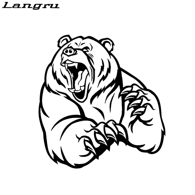 Langru 16*16 9 см забавный сердитый коричневый медведь стикер автомобиля украшение