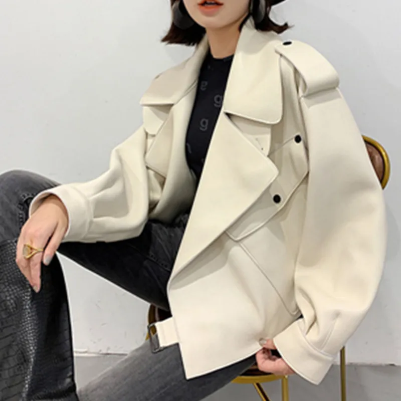 

2021 New Arrival Winter And Autumn Women's Leather Wallet Campera Chaqueta Cuero Mujer Coat Women