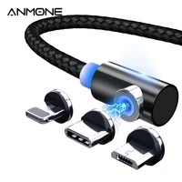 anmone magnet micro usb cable 360 usb type c magnetic cable for samsung a50 a70 fast charge phone charger 2m cable for iphone