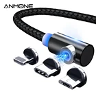 ANMONE Магнитный Micro USB кабель 360 USB Type C Магнитный кабель для Samsung a50 a70 быстрое зарядное устройство для телефона 2 м кабель для iPhone