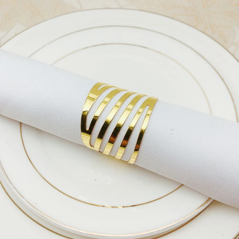 

12 Pcs Napkin Rings Dinner Table Napkin Holders Napkin Rings Wedding Party Napkin Holders Festival Decoration,Golden