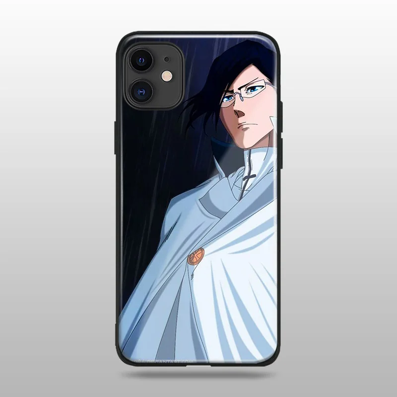 Uryu Ishida Отбеливающее аниме закаленное стекло Мягкий силиконовый чехол для