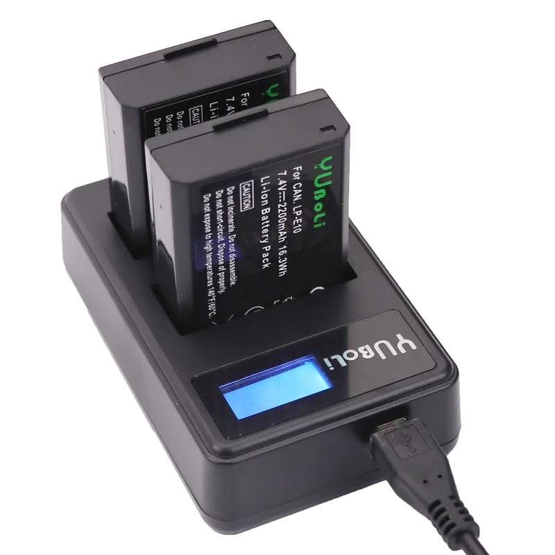 4x LP E10 LPE10 Камера Батарейки + ЖК дисплей USB Dual Зарядное устройство для цифровой