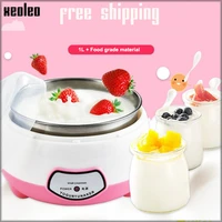 xeoleo yogurt maker mini automatic yogurt machine household diy yogurt tools kitchen appliance stainless steel tank pink 220v