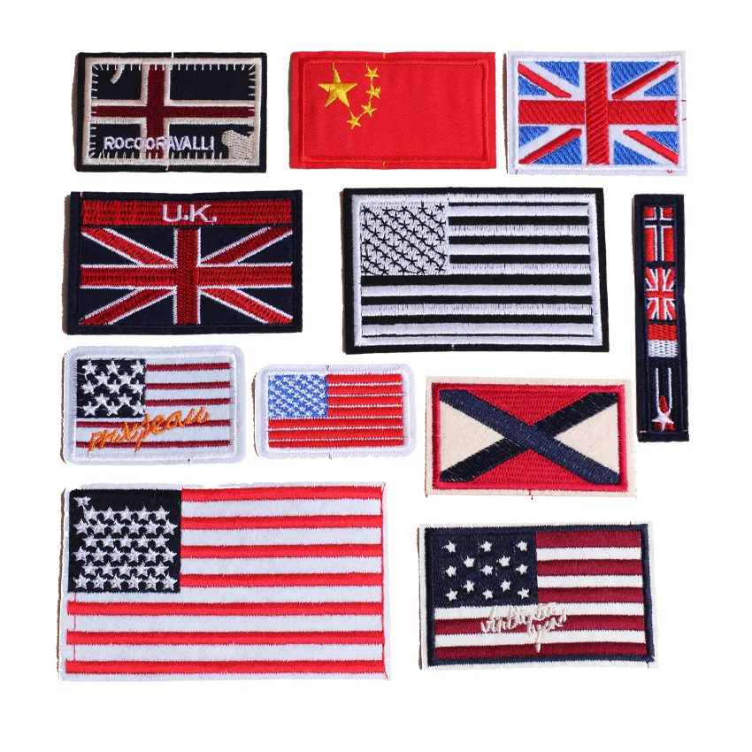Нашивки с флагом термоклейкие нашивки для одежды полосатые Квадратные значки