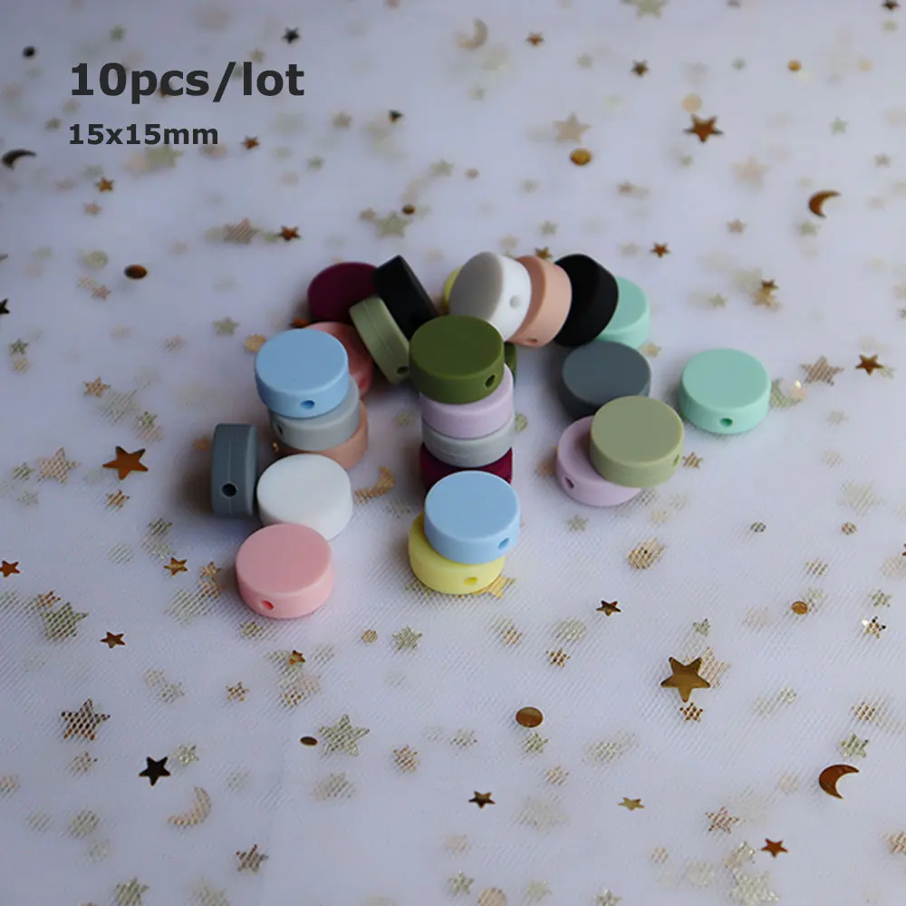 

10Pcs Round Perle Silicone Beads 15mm Baby Teething Beads DIY Baby Accessories Food Grade Mordedor Silicona Toys Baby Products
