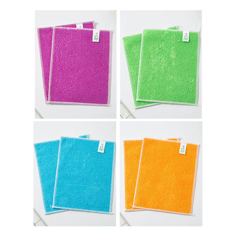 

Kitchen Anti-grease Wipping Rags Efficient Bamboo Fiber Cleaning Cloth Home Washing Dish Multifunctional Cleaning Tools