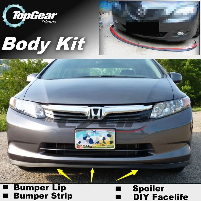 Гибридный Бампер губа/передний спойлер для тюнинга автомобиля TopGear/комплект