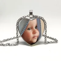 personalized photo pendant customized necklace photo for your baby baby mom and dad grandparents a gift for family members 69