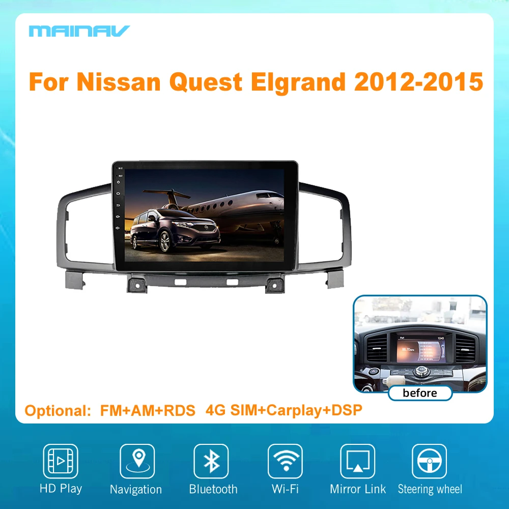 9 дюймовый Android 10 для Nissan Quest Elgrand 2012 2015 RDS автомобильный навигатор DSP CarPlay Радио