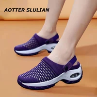 summer gladiator sandals slippers women casual sneaker loafer breathable mesh air cushion slipper design adjustable beach shoes