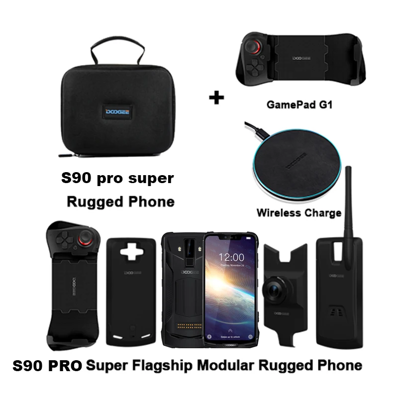 super big package Doogee S90 Pro модульный прочный мобильный телефон IP68 Helio P70 6,1" дисплей Восьмиядерный 6 ГБ 128 ГБ 16MP+ 8MP Android 9 12V2A смартфон - Color: super big package