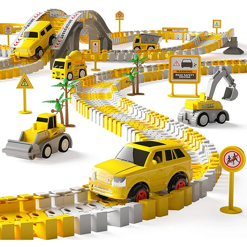 

Stunt Speed Double Car Wheels Model Racing Track Diy Assembled Rail Kits Catapult Rail Car Racing Boy Toys For Children Gift