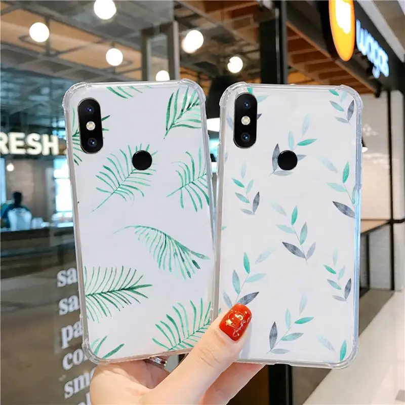 

Watercolor plants with flowers Phone Case Transparent For Xiaomi CC 9 11 MAX3 Mix3 MIX2 6X 8 5x 10S 11 10 X SE lite Pro