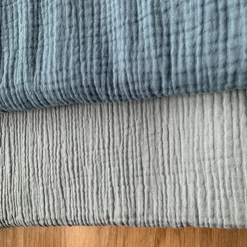Натуральная хлопковая двойная марлевая ткань Crinkle ткань 135 см ширина 125 gsm для детской одежды постельные принадлежности ткань 100 метров CD03B