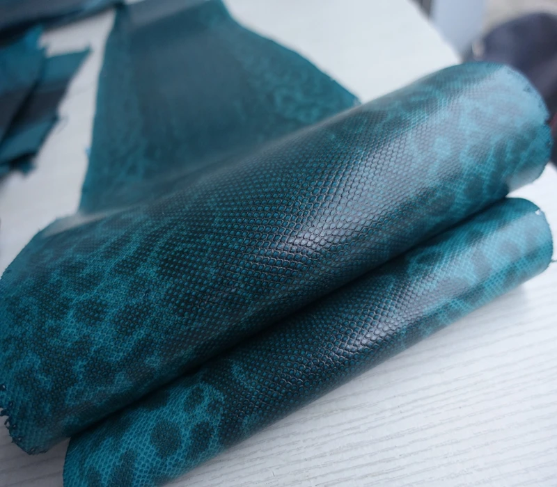 Большая синяя зеленая масляная Вощеная кожа натуральный песок змеиная