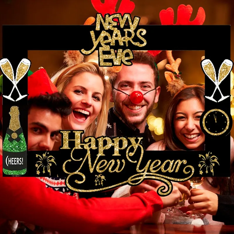 Счастливый Новый год украшения фоторамка воздушные шары 2020 Рождественские для