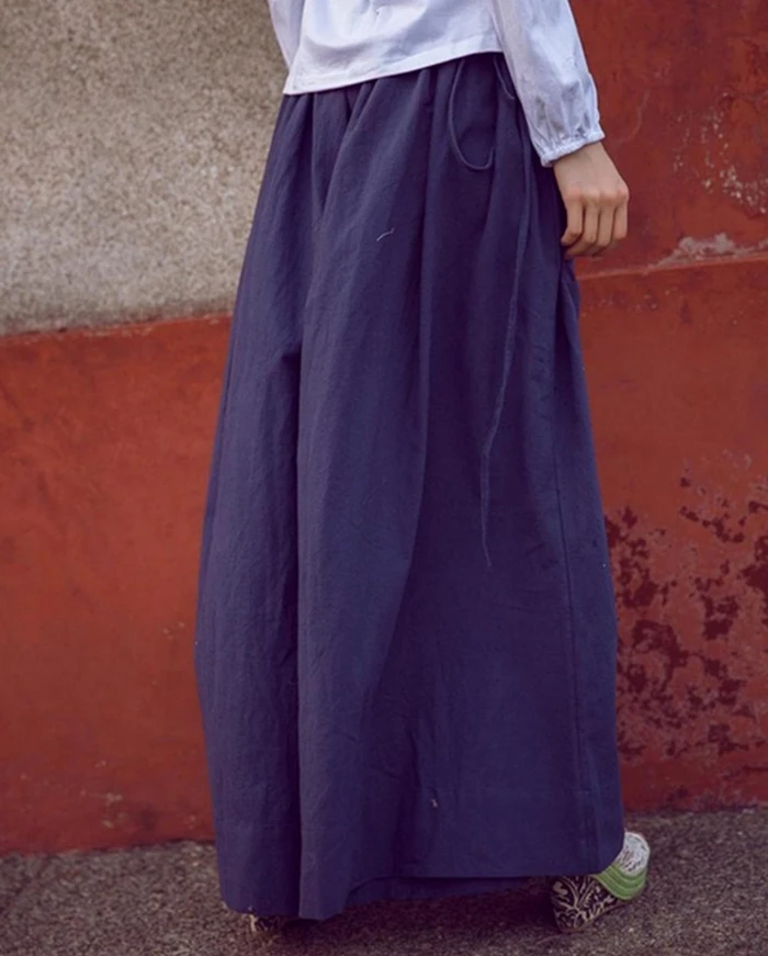 

Хлопковые широкие брюки из пеньковой Ткани в стиле литературы и искусства; Женские свободные брюки в национальном стиле; Широкие брюки; Пов...