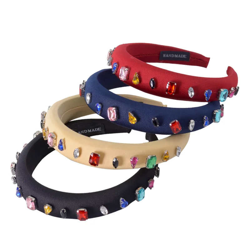 Дизайн в стиле барокко цветные стразы обруч глянцевые повязки для волос ручной