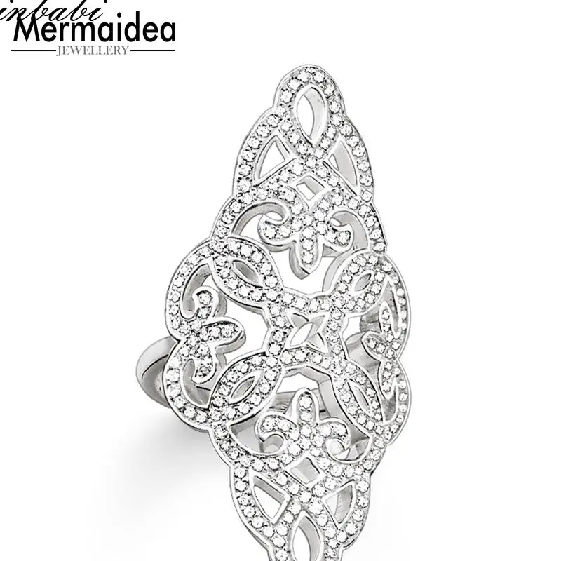 Кольцо с орнаментом Арабеск посеребренный модный подарок для женщин ювелирные