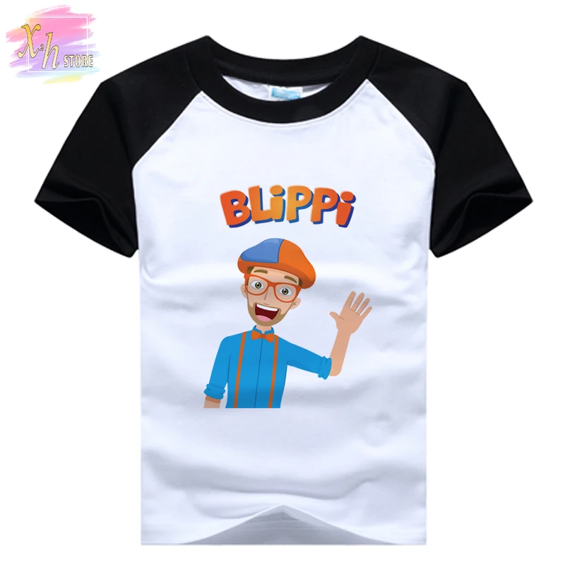 

Summer Kids BLiPPi Cartoon New T-Shirt Youtube Gaming Vlog Kids tee Children Girl Tops Tees 100% cotton t shirt 2-13Y