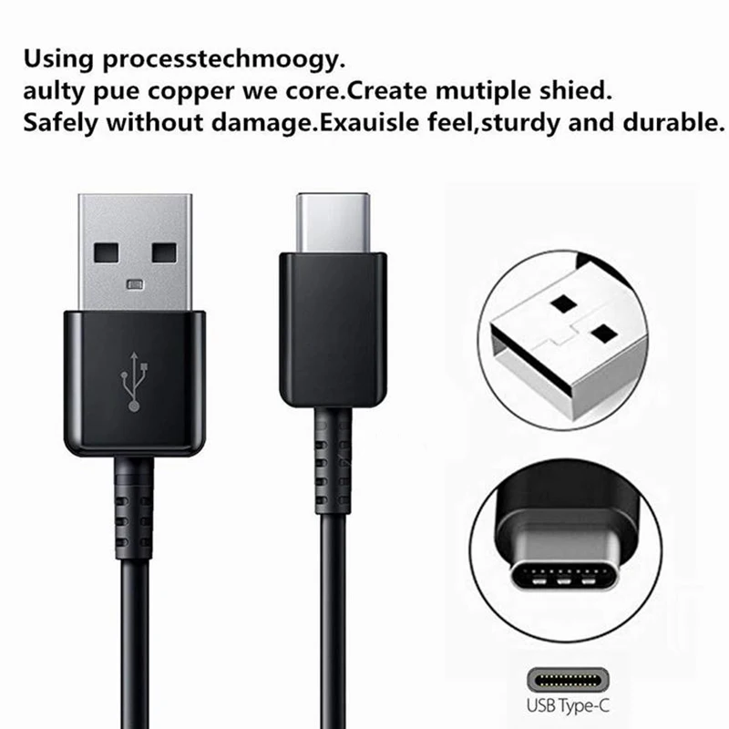 10 шт. OEM Note S10 USB Type C кабель 1 2 м А для быстрой зарядки Samsung Galaxy S10E S10P|Кабели передачи