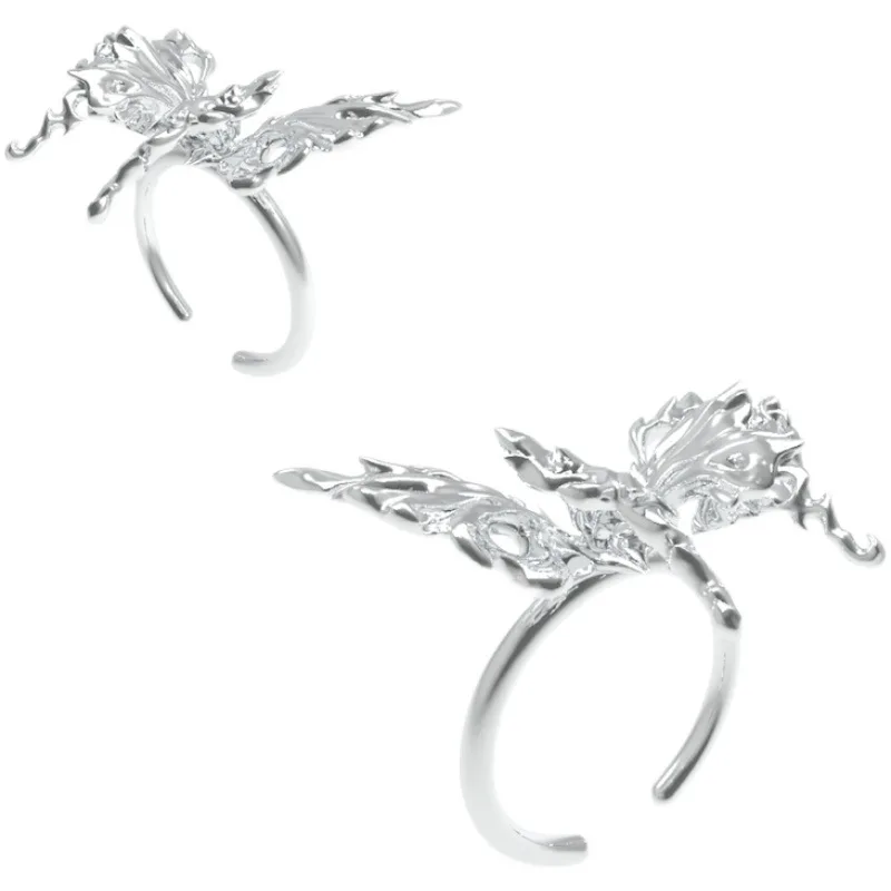 Темпераментные изысканные металлические жидкие регулируемые бабочки кольца для женщин на вечеринку, свадьбу, винтажное кольцо с насекомыми, модные ювелирные изделия.