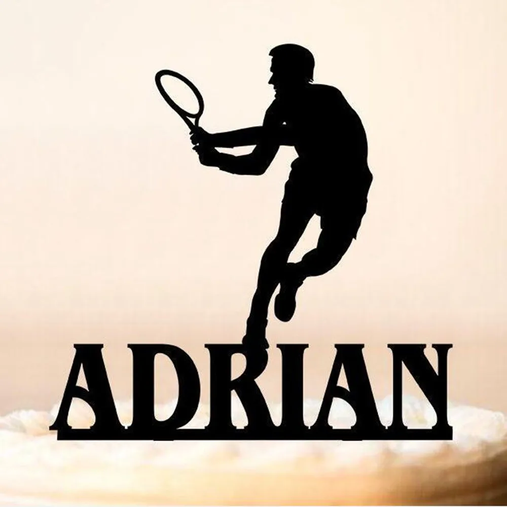 Спортивная Тема заказное имя теннисный торт Топпер персонализированные день