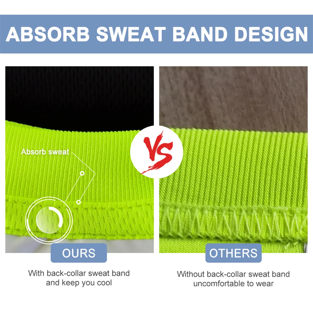 AYKRM Светоотражающие Футболки с длинным рукавом высокой видимости флуоресцентная