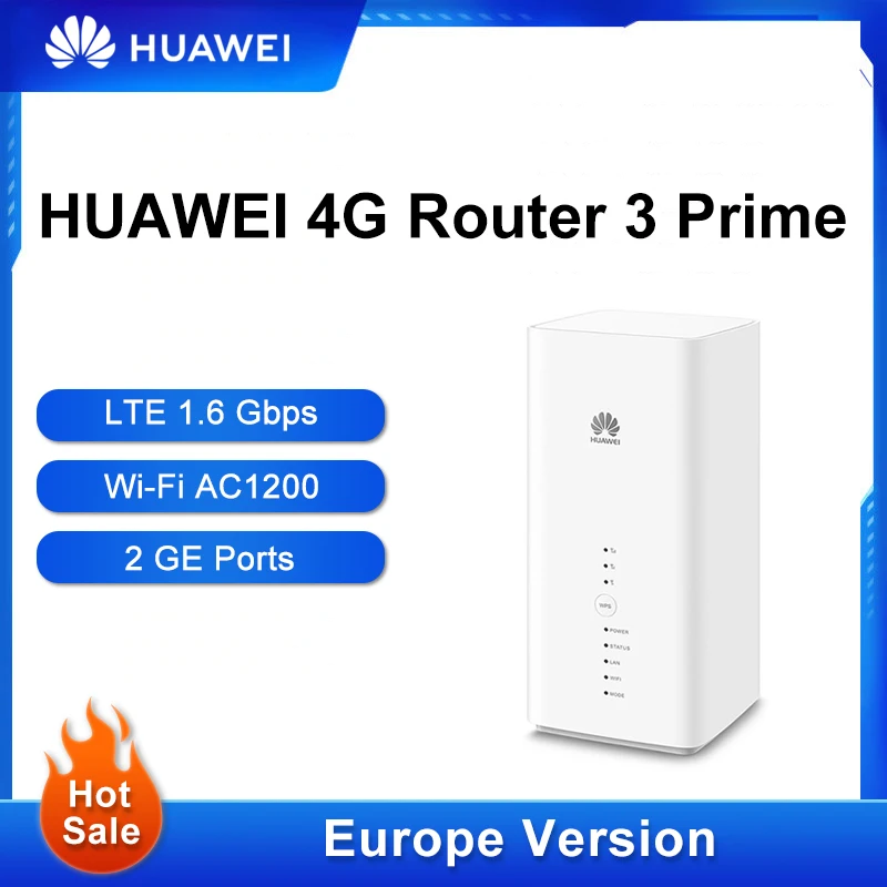 

Unlock HUAWEI 4G Router 3 Prime B818-263 With Sim Card Slot Europe Version LTE CPE WiFi Router AC1200 CAT19 Up to 1.6Gbps