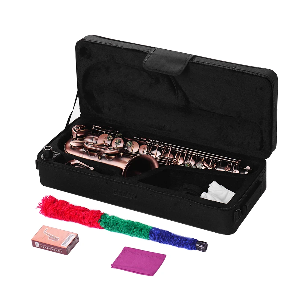 Muslady высококачественный красный Бронзовый изогнутый Eb альт-саксофон E-flat Sax