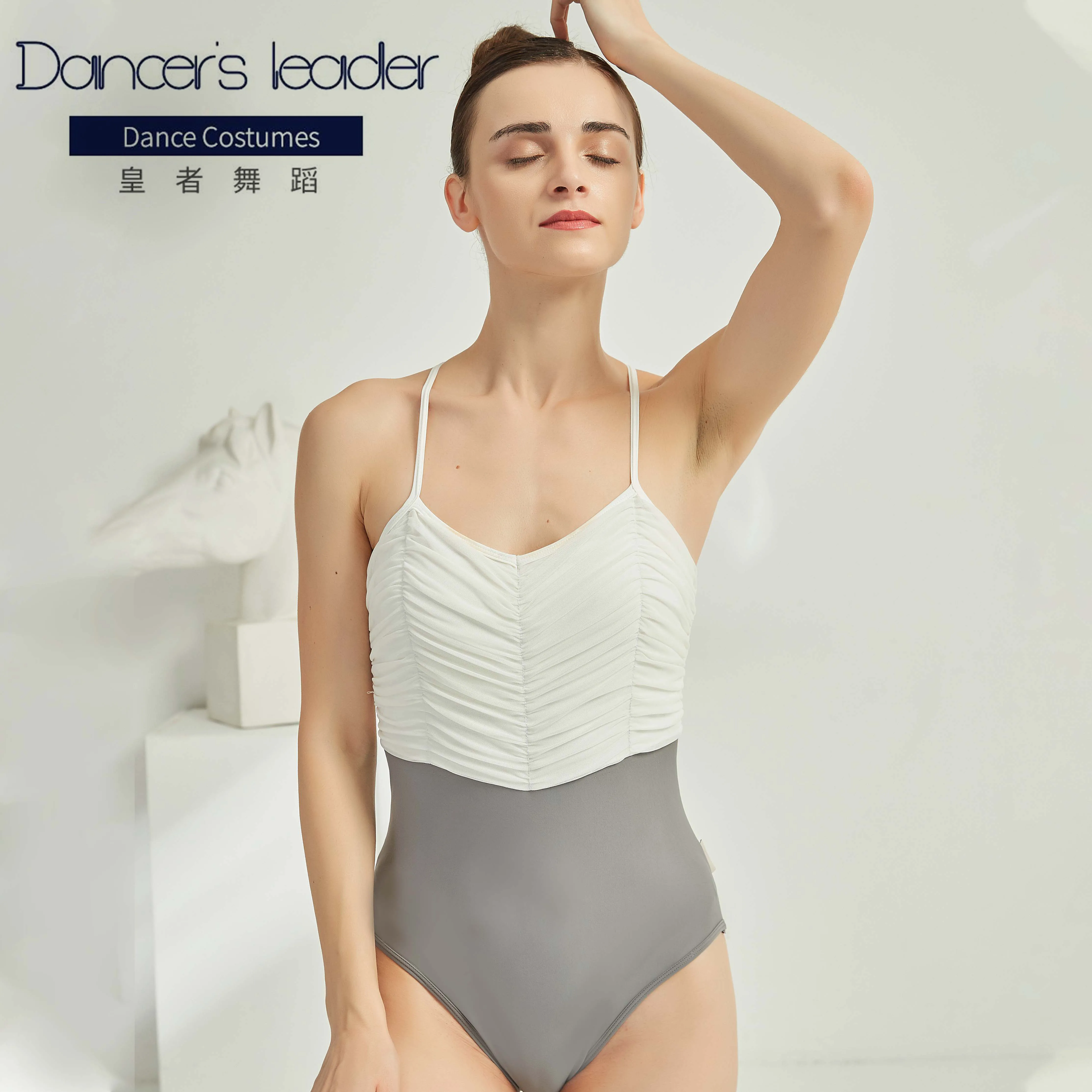 

Ballet Leotard for women's exercise clothes lace suspenders pleated gymnastics tights adult elegant aerial yoga clothing