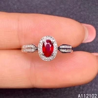 kjjeaxcmy fine jewelry 925 sterling silver inlaid natural ruby girl fashion chinese style simple ring support test