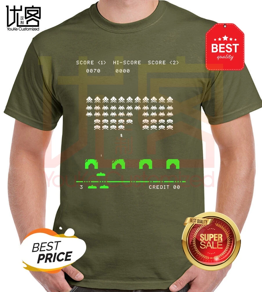 GILDAN 2019 забавная Мужская футболка для геймеров Space Invaders летняя модная | одежда