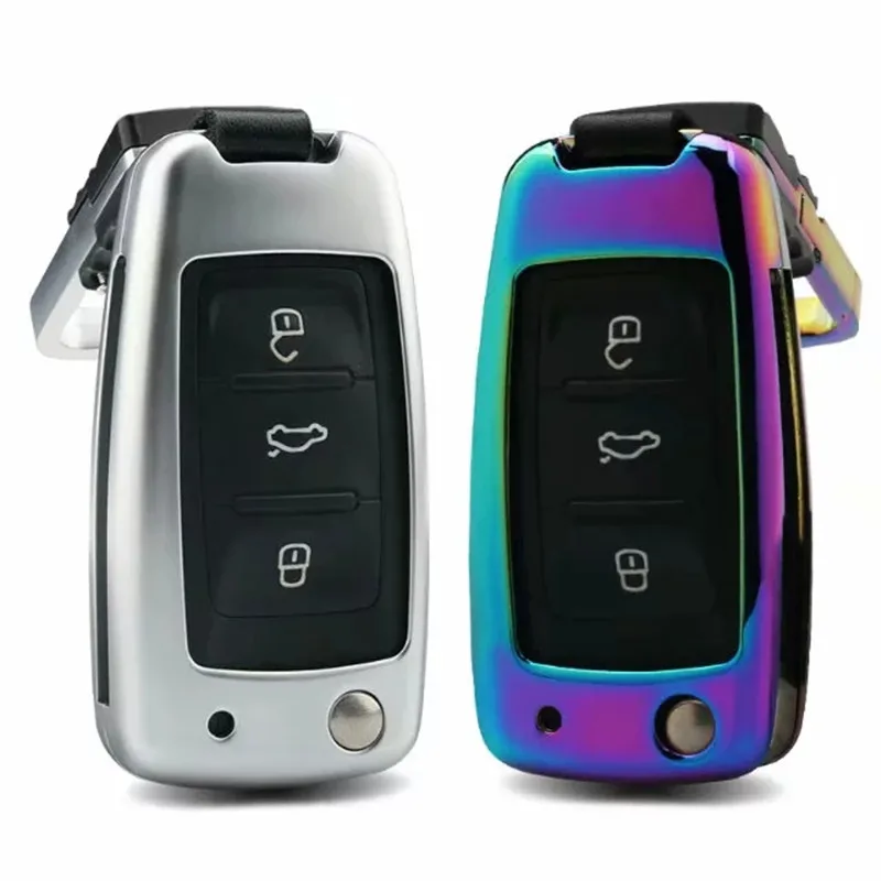 

Zinc alloy Car Key Case For VW Polo Golf Passat Beetle Caddy T5 Up Eos Tiguan Skoda A5 SEAT Leon Altea Flip Remote Cover