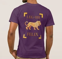 the 4th legion flavia felix with a lion displayed on the back as a legionary vexillum mens t shirt